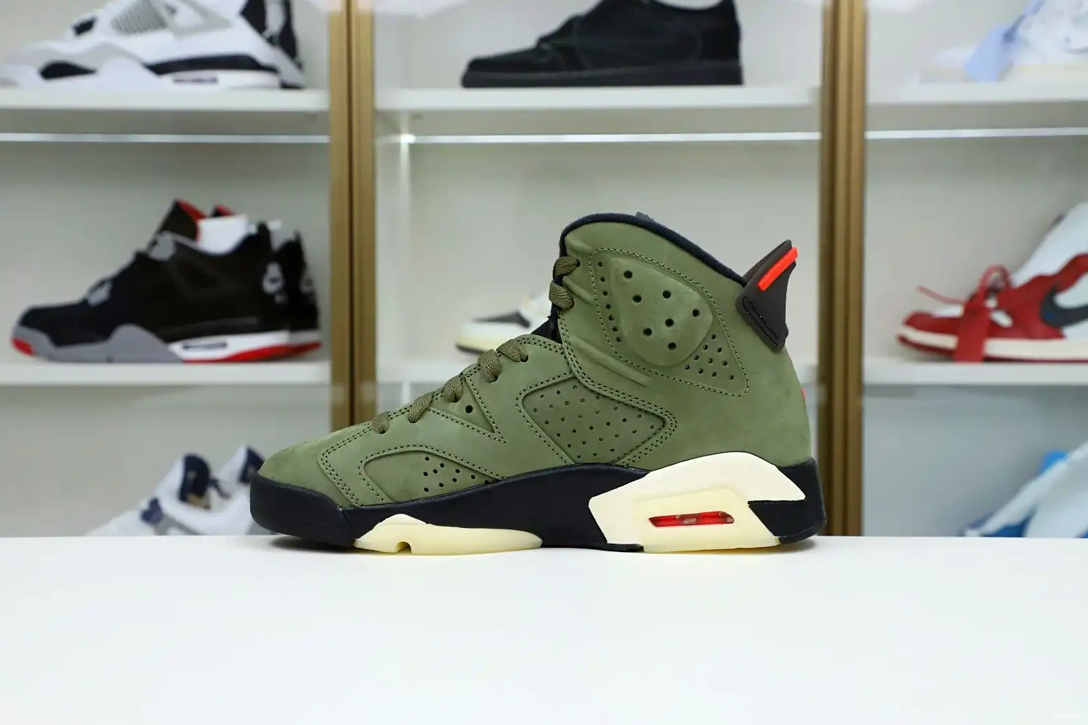 Kimikick SCOTT 'OLIVE' AIR TRAVIS RETRO JORDAN 6 X 0503